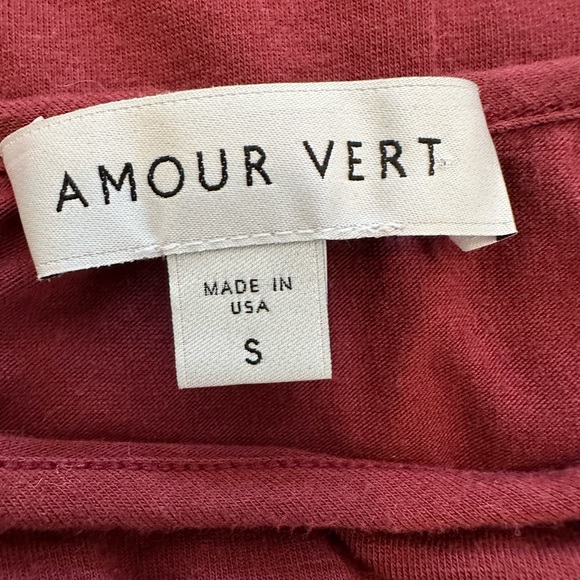 Amour Vert Casual Fit and Flare A-Line Maroon Organic Cotton Modal Dress - Picture 4 of 7